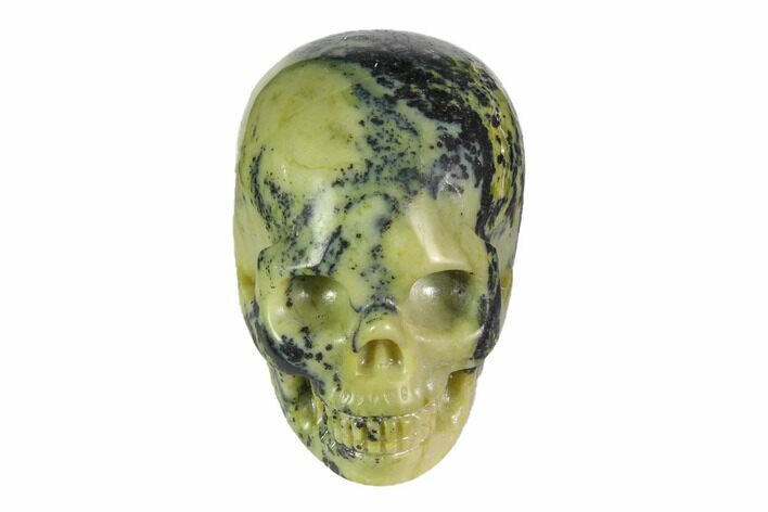 Realistic, Polished Yellow Turquoise Jasper Skull #116540